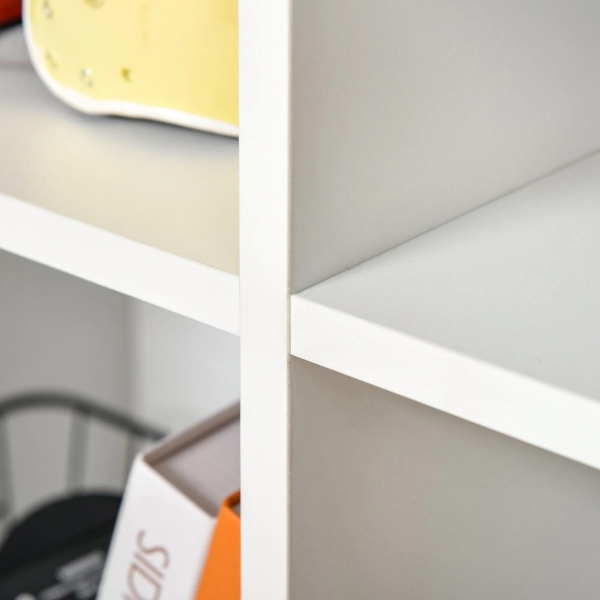 HOMCOM Estante para Livros Estante de Madeira de 3 Níveis com 6 Compartimentos de Armazenamento 65,5x30x97,5cm Branco - Image 7