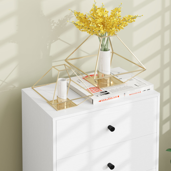 HOMCOM Cómoda com 5 Gavetas Cómoda de Quarto Estreita com Anti-Tombo Gaveteiro Alto para Sala de Estar Corredor 47x29x95 cm Branco - Image 8