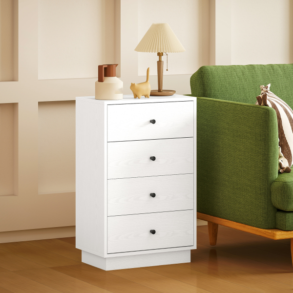 HOMCOM Cómoda de 4 Gavetas Cómoda para Dormitório Moderna Cómoda Estreita para Sala de Estar Corredor 47x29x75 cm Branco - Image 8