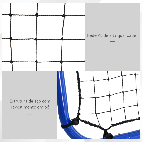HOMCOM Rede de rebote dobrável para treinamento rebotador ajustável em 5 níveis em ângulo com tubo de aço 100x95x90 cm azul - Image 6