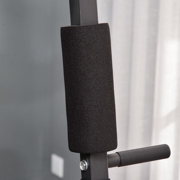 HOMCOM Máquina Multi Estação de Musculação Máquina de Musculação com Estribo para Pernas e Placas de Peso de 45kg para Treinamento Fitness em Casa Academia 148x108x207cm Preto - Image 9