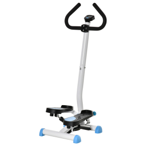 HOMCOM Máquina de Step Stepper Fitness em Casa com Tela LCD Alça e Pedais Antiderrapantes para Ginásio 55x44x108 cm Azul e Branco