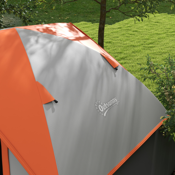Outsunny Tenda de Campismo Dobrável para 2 Pessoas com Janela e Bolsa de Transporte Impermeável 3000 mm 210x110x150 cm Laranja - Image 9