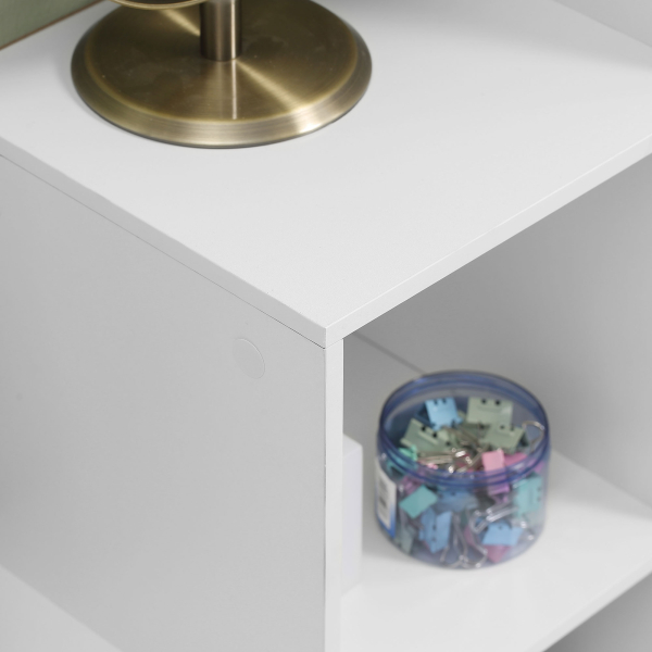 HOMCOM Estante em Forma de Escada Estante de Armazenamento com 6 Cubos Estante de Exposição 91,5x29,5x91,5cm Branco - Image 5