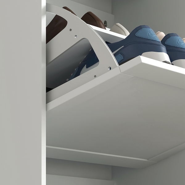 HOMCOM Móvel Sapateira de Entrada com 3 Gavetas Basculantes e Prateleiras Ajustáveis para 18 Pares de Sapatos 60x23,5x115 cm Branco - Image 9