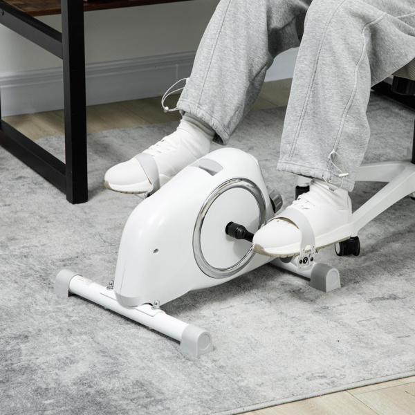 SPORTNOW Mini Bicicleta Estática com Resistência Magnética de 8 Níveis Ecrã LCD e Pedais Antiderrapantes para Exercitar Braços e Pernas 48x43x31 cm Branco - Image 2