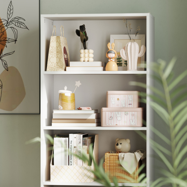 HOMCOM Estante para Livros de 6 Níveis com 2 Gavetas e 4 Prateleiras Abertas para Sala de Estar Escritório  60x30x179 cm Branco - Image 8