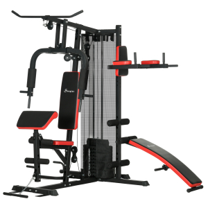 SPORTNOW Máquina Multi Estação Ajustável Multi Estação de Musculação com Placas de Peso de 45 kg 225x175x200 cm Preto