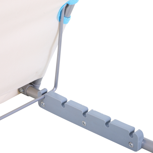 Outsunny Conjunto de 2 Esteiras de Praia com Encosto Reclinável em 5 Níveis Bolsa de Transporte e Apoio de Cabeça 48x134x33-43 cm  Branco Creme - Image 9