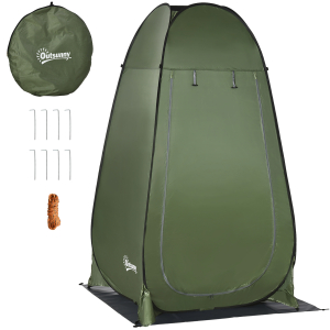Outsunny Tenda de Duche Tenda de Privacidade Portátil com 1 Gancho Bolso Bolsa de Transporte e UV20+ 126x124x189 cm Verde