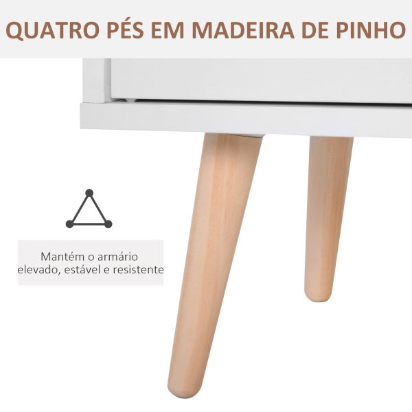 HOMCOM Aparador multiuso para cozinha sala de jantar  80x29,5x96cm Branco - Image 6