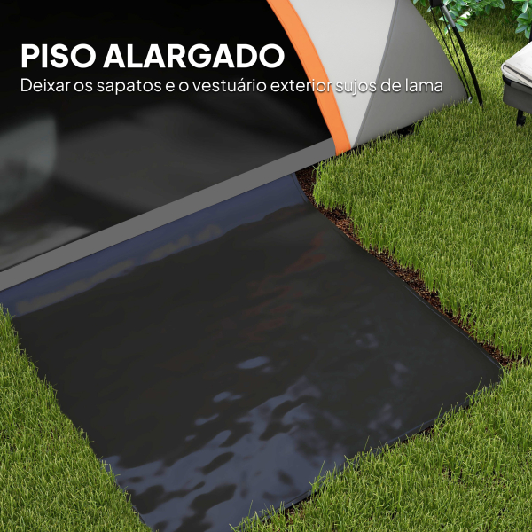 Outsunny Tenda de Campismo Dobrável para 2 Pessoas com Janela e Bolsa de Transporte Impermeável 3000 mm 210x110x150 cm Laranja - Image 5