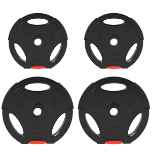 SPORTNOW Conjunto de Discos de Pesos de 4 Peças Discos de Pesos 2x10 kg e 2x5 kg com Orifícios de 2,5 cm Preto