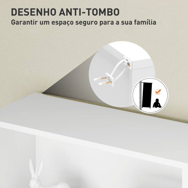 HOMCOM Estante de 4 Níveis Estante para Livros com 2 Prateleiras Ajustáveis para Sala de Estar Escritório Quarto 60x24x115,5 cm Branco - Image 6