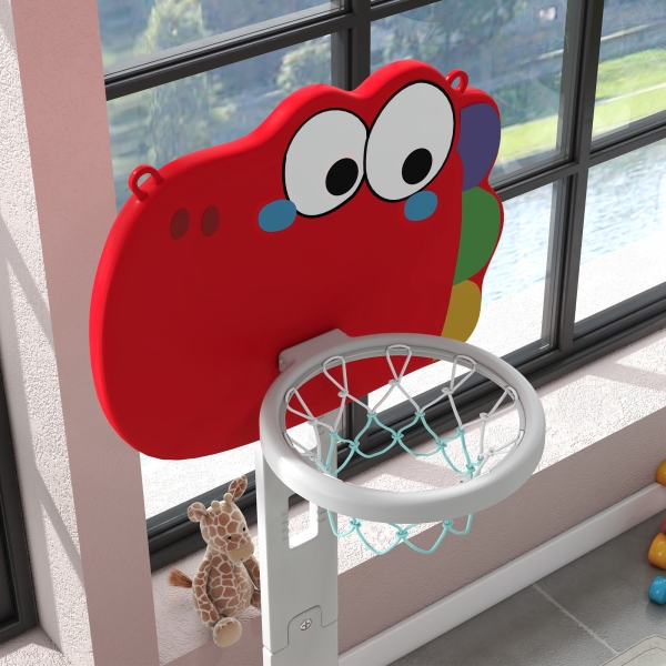 AIYAPLAY Tabela de Basquetebol 5 em 1 com Altura Ajustável Futebol Golf Aros Jogo de Lançamento 46x51x134-152 cm Vermelho - Image 8