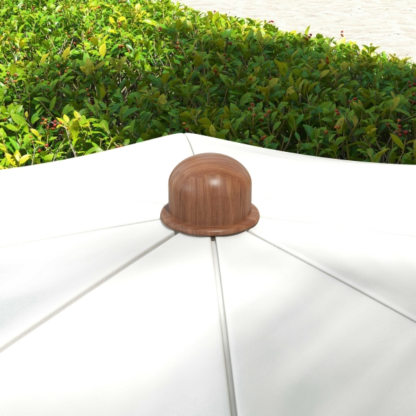 Outsunny Chapéu de Sol de Praia Ø190x210 cm com 8 Varas Abertura Manual Anti-UV Impermeável e Bolsa de Transporte para Jardim Creme - Image 8