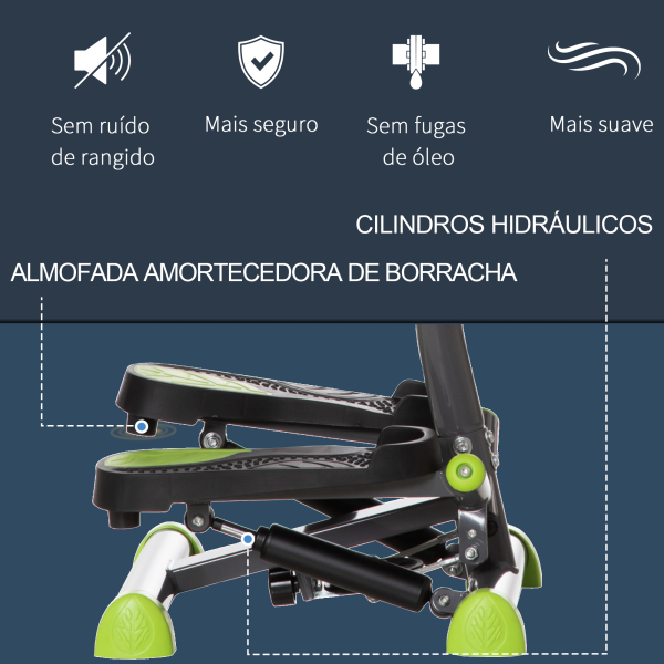HOMCOM Máquina de Step Stepper Fitness em Casa com Tela LCD Alça e Pedais Antiderrapantes para Ginásio 55x44x108 cm Cinzento - Image 5