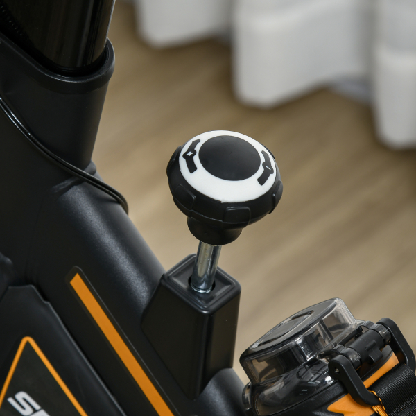 HOMCOM Bicicleta Estática com Resistência Ajustável Volante de Inércia de 8kg Ecrã LCD Assento e Guiador Ajustáveis 103x48x115cm Preto e Laranja - Image 9