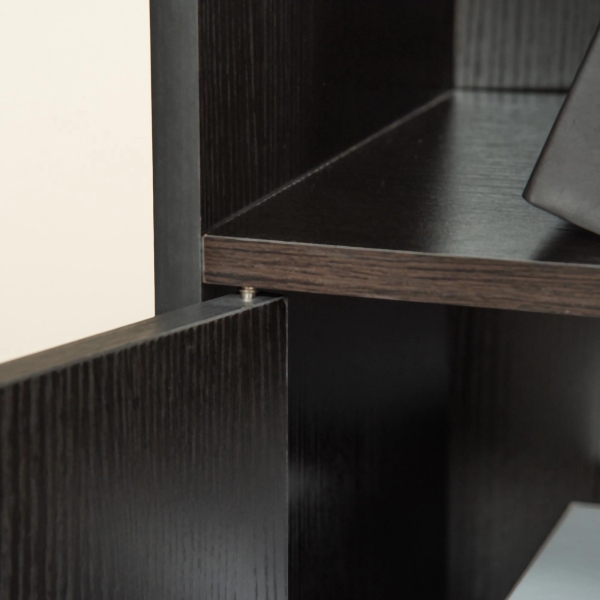 HOMCOM Estante com 3 Prateleiras Abertas e 1 Fechada com Porta Estante de Estilo Moderno para Armazenamento de Livros Brinquedos Plantas 40x30x129,5cm Preto - Image 8