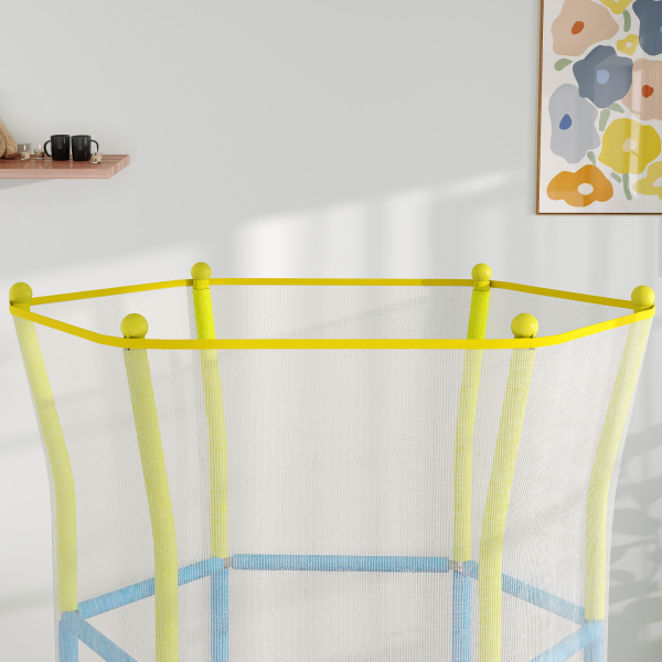AIYAPLAY Trampolim para Crianças Ø140x190 cm com Rede de Segurança Barras Acolchoadas Carga 45 kg para Interior Multicolor - Image 7