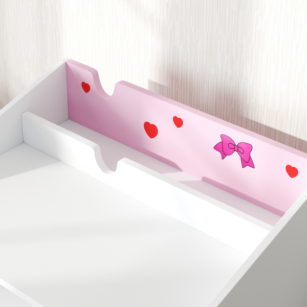 AIYAPLAY Conjunto de Secretária e Cadeira para Crianças com Gaveta Amovível e Compartimento para Dormitório Sala de Jogos Rosa e Branco - Image 8