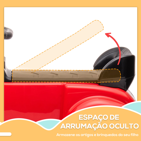 AIYAPLAY Carro Andador com Licença da Mercedes-Benz 300S com Armazenamento Volante Sistema Anti-Tombo  77,5x41,5x45 cm Vermelho - Image 5