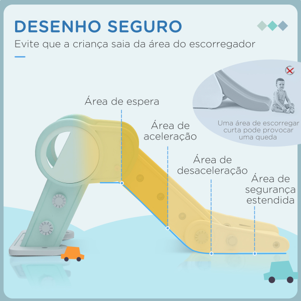 AIYAPLAY Escorrega para Crianças Dobrável com 3 Degraus Antiderrapantes para Interior Carga Máxima 30 kg 120x53x53 cm Verde Claro - Image 4