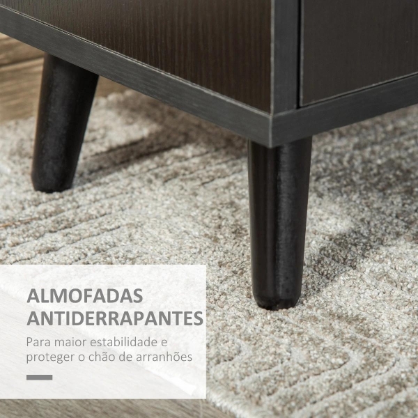 HOMCOM Estante com 3 Prateleiras Abertas e 1 Fechada com Porta Estante de Estilo Moderno para Armazenamento de Livros Brinquedos Plantas 40x30x129,5cm Preto - Image 6