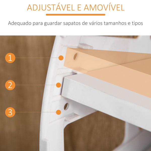 HOMCOM Sapateira de 3 Portas para 18-27 Pares de Sapatos com Gaveta e Armário para Entrada Dormitório 84x30x132 cm Madeira Natural - Image 4