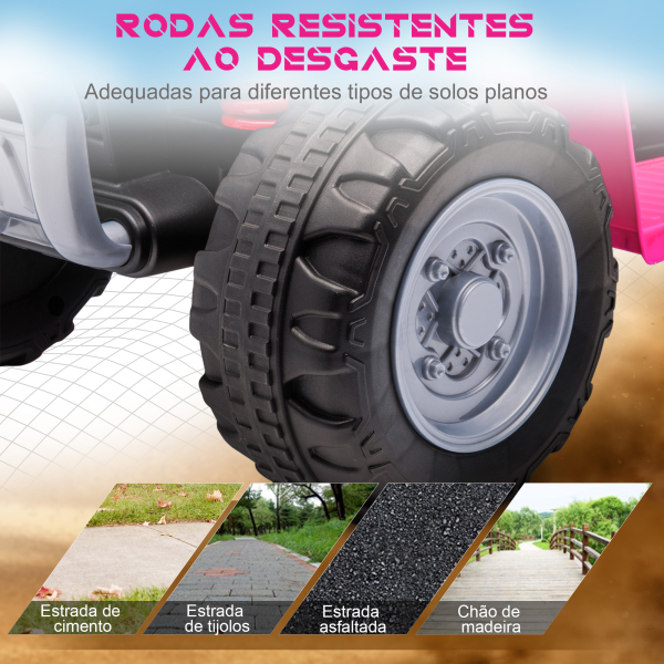 AIYAPLAY Quadriciclo Elétrico HONDA para Crianças de 18-36 Meses Quadriciclo Elétrico Infantil a Bateria 6V com Faróis LED Buzina Velocidade de 2,8km/h e Avance 65,5x35,5x43,5cm Rosa - Image 7