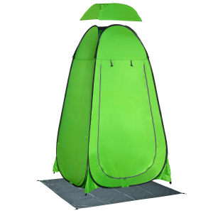 Outsunny Tenda de Duche Tenda de Privacidade Portátil com 1 Gancho Bolso Bolsa de Transporte e UV20+ 126x124x189 cm Verde