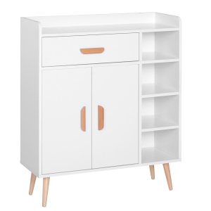 HOMCOM Aparador multiuso para cozinha sala de jantar  80x29,5x96cm Branco