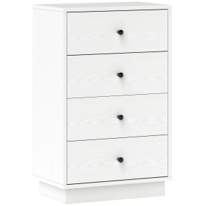 HOMCOM Cómoda de 4 Gavetas Cómoda para Dormitório Moderna Cómoda Estreita para Sala de Estar Corredor 47x29x75 cm Branco
