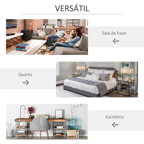 HOMCOM Estante para Livros de 3 Níveis Estante de Madeira com 9 Compartimentos Estante Modular 91,5x29,5x91,5 cm Branco - Image 5