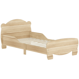 AIYAPLAY Cama para Crianças +3 Anos Cama Infantil de Madeira Cabeceira em Forma de Urso 143,5x80x55 cm Madeira