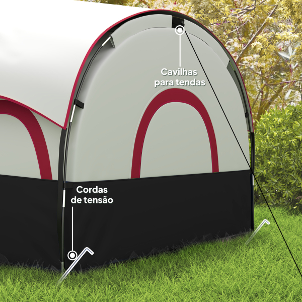 Outsunny Tenda de Campismo Familiar Tipo Túnel para 4-6 Pessoas Impermeável 3.000 mm Dobrável 435x251x195 cm Cinzento Escuro - Image 8