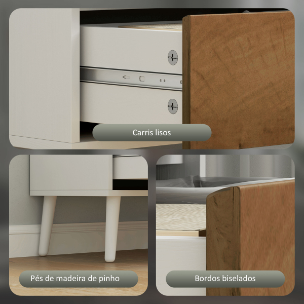 HOMCOM Estante para Livros de 6 Níveis com 2 Gavetas e 4 Prateleiras Abertas para Sala de Estar Escritório  60x30x179 cm Branco - Image 5