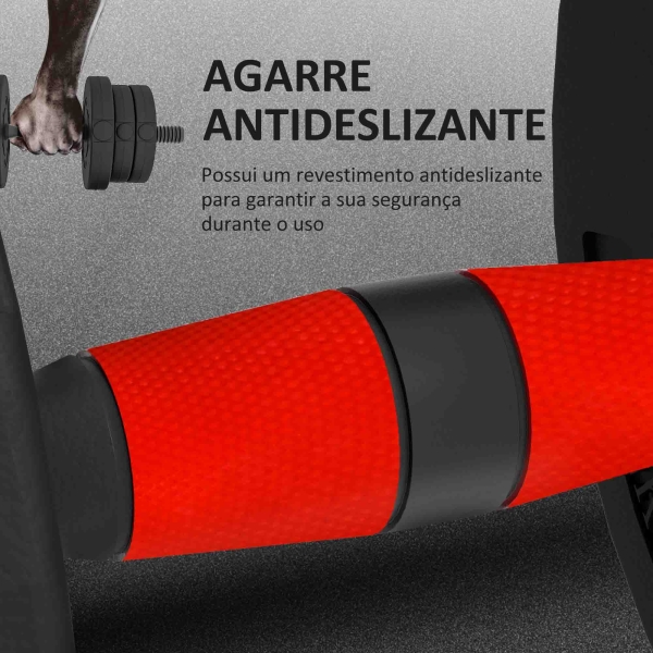 HOMCOM Conjunto de Halteres de 20 kg 2 em 1 com Barras de Conexão e Barra de Extensão Treinamento de Força e Levantamento de Pesos Preto - Image 5