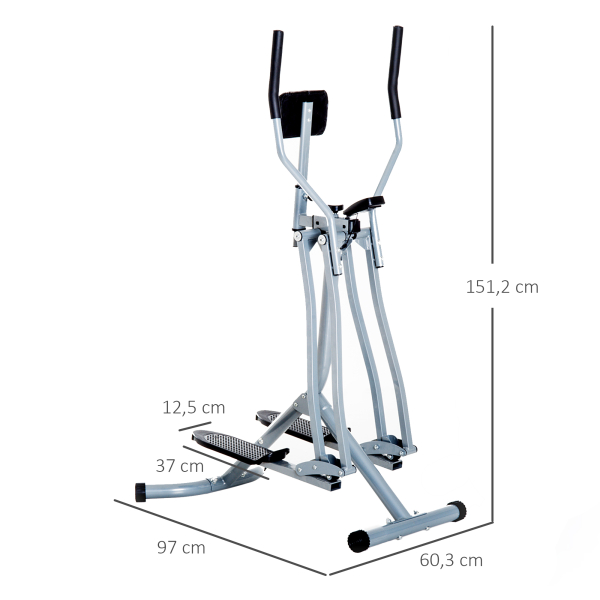 HOMCOM Bicicleta Elíptica Treinador Elíptico Ajustável com Monitor Capacidade 110 kg para Casa Ginásio 96x60x152 cm Cinza - Image 3