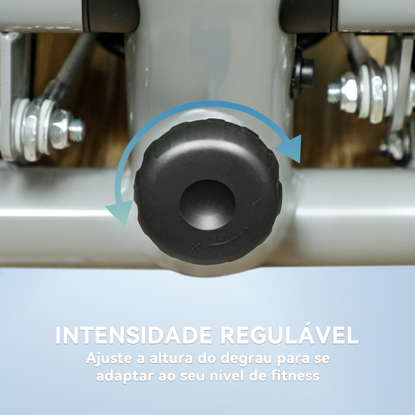 SPORTNOW Mini Step Máquina de Step Compacta com Bandas de Resistência Monitor LCD Pedais Antiderrapantes e Ajustáveis em Altura 41x30,5x18,5 cm Cinza - Image 6