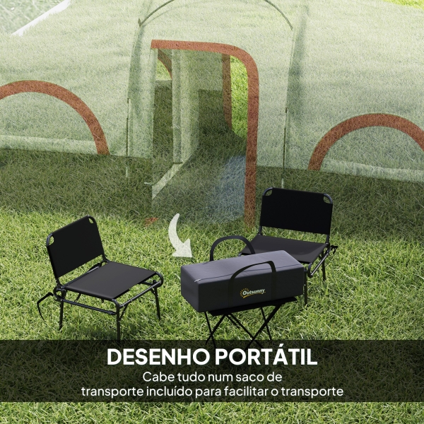 Outsunny Tenda de Campismo Familiar Tipo Túnel para 4-6 Pessoas Impermeável 3.000 mm Dobrável 435x251x195 cm Cinzento Escuro - Image 7