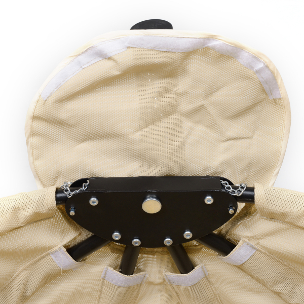 Outsunny Cadeira Suspensa Tipo Ovo com Suporte Baloiço de Jardim com Cesto Dobrável e Almofada Baloiço Suspenso 125x95x170 cm Caqui - Image 9