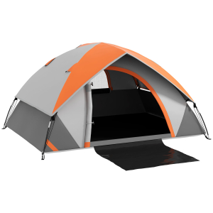 Outsunny Tenda de Campismo Dobrável para 2 Pessoas com Janela e Bolsa de Transporte Impermeável 3000 mm 210x110x150 cm Laranja