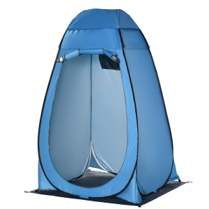 Outsunny Tenda de Duche Tenda de Privacidade Portátil com 1 Gancho Bolso Bolsa de Transporte e UV20+ 126x124x189 cm Azul