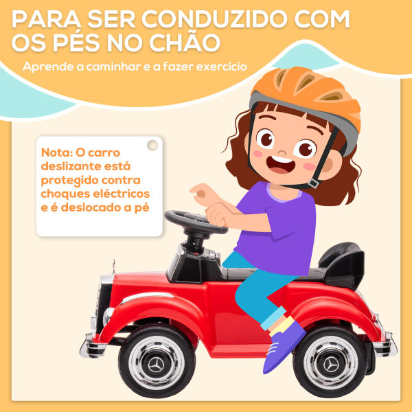 AIYAPLAY Carro Andador com Licença da Mercedes-Benz 300S com Armazenamento Volante Sistema Anti-Tombo  77,5x41,5x45 cm Vermelho - Image 7