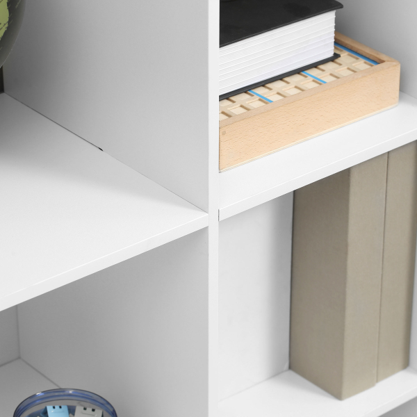 HOMCOM Estante em Forma de Escada Estante de Armazenamento com 6 Cubos Estante de Exposição 91,5x29,5x91,5cm Branco - Image 7