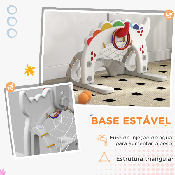AIYAPLAY Cesta de Basquetebol para Crianças Altura Ajustável com Jogo de Lançamento de Bola de Futebol, Golf Multicolor - Image 7