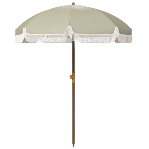 Outsunny Chapéu de Sol de Praia Ø190x210 cm com 8 Varas Abertura Manual Anti-UV Impermeável e Bolsa de Transporte para Jardim Verde