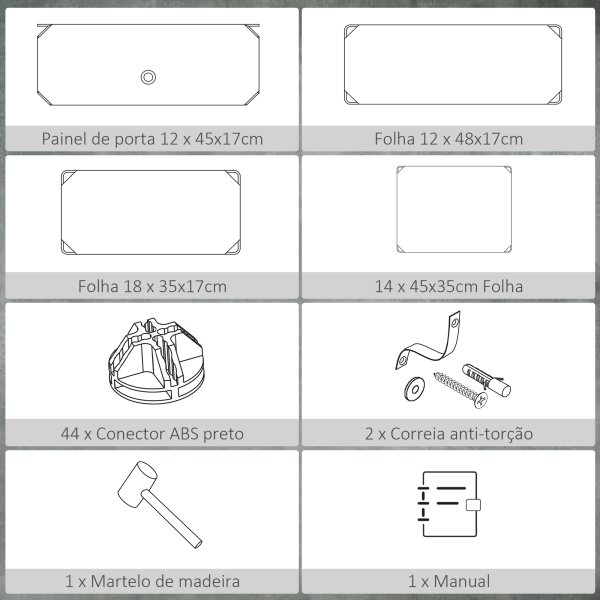HOMCOM Sapateira Modular de Cubos de Plástico Armário Modular para Sapatos com 12 Cubos com Porta Desenho de DIY 94x37x108 cm Preto - Image 6