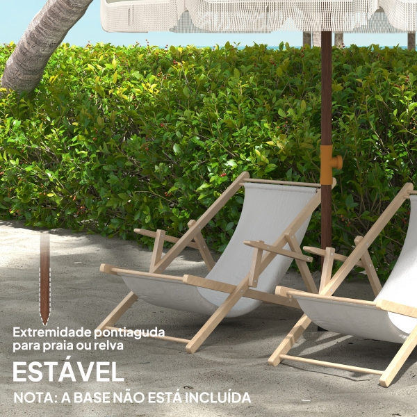 Outsunny Chapéu de Sol de Praia Ø190x210 cm com 8 Varas Abertura Manual Anti-UV Impermeável e Bolsa de Transporte para Jardim Verde - Image 6